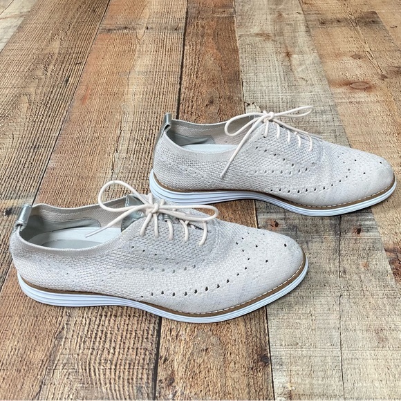 Cole Haan OriginalGrand Wingtip Oxford Blush Pink Silver Stitchlite Womens 9.5 B - Picture 3 of 7